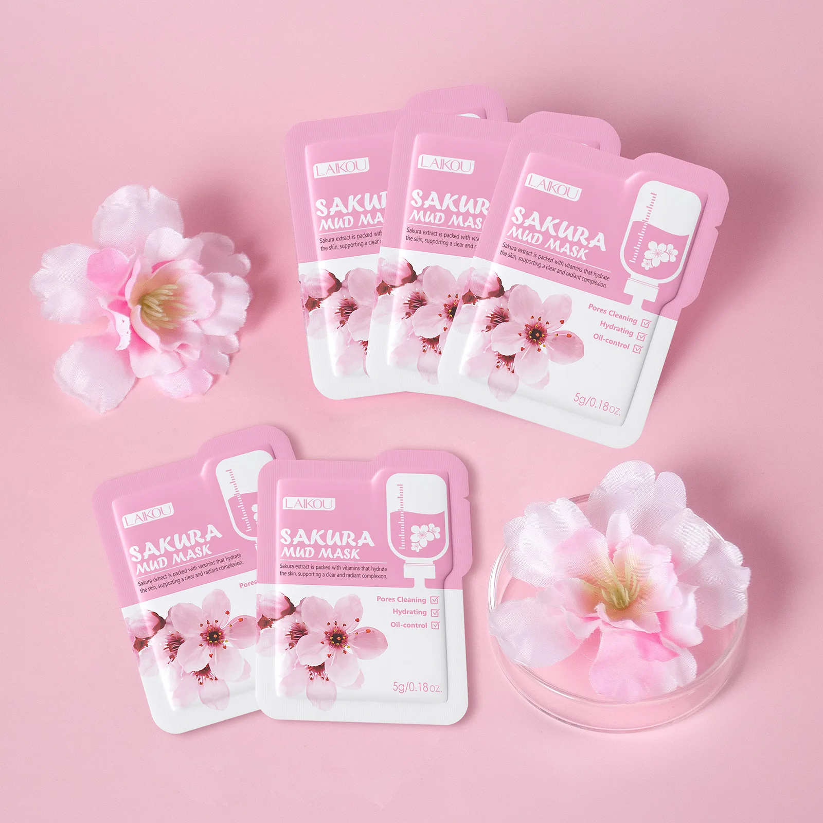 Laikou Sakura Clay Mask Trial  - огляд і ціна Dust Mask Construction